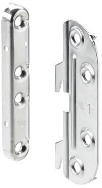 Hettich Bettbeschlag, Länge 100 mm, Stahl verzinkt, 4 Stück 89167