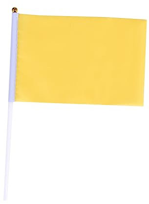 Homoyoyo Lot De 50 Drapeaux Carrés Jaunes À Agiter À La Main Pour Fêtes Drapeaux Légers