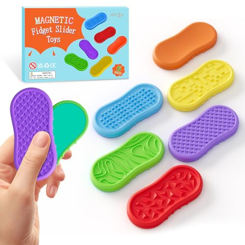 6 Stück Magnetische Fidget Toys, Magnetische Anziehungskraft Stress Bälle mit Silikonhülle, Sensory Antistress SpielzeugFidget Toys für Angst, Magnetkugeln Stressball Silikon Sensorik Spielzeug