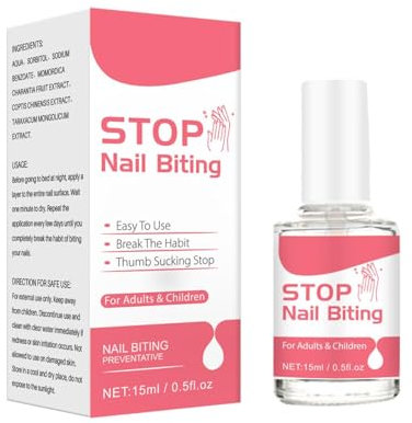 Nagellack Gegen Nägelkauen, Bitterer Nagellack Kinder Daumenlutschen Abgewöhnen Bei Kindern Sicher Und Geruchlos Mit Biotin Und Traubenkernextrakt Langzeitwirkung 24h (1PCS, 15ML)