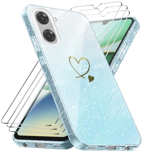 crisant Coque Compatible avec Xiaomi Redmi A5 4G EU Version (Pas pour Global Version), 3 Pièces Protection Écran en Verre Trempé, Housse Souple et Transparent, Étui Anti Empreintes et Paillettes