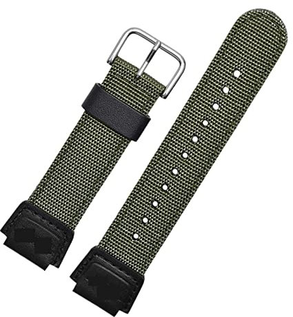NBCNZCTSAS Nylongurt fit for Casio -Band fit for SGW-300H 400H 500H MRW-200H AE-1000W AE-1300 AE-1200 W-S200H W-800H W-216H W-735H W-215 AEQ-110W(Army green)
