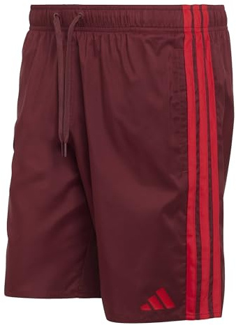 adidas Men's 3 Stripes Swim Shorts 8 INCH, Shadow red/Better Scarlet, 4XL