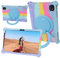 YKWXSC Funda para DOOGEE U9/U10/U10 Pro/T10/T10W Tablet 10,1 Pulgada, Soporte Giratorio 360° y Correa de Mano/el Hombro Silicona antigolpes Funda, Colorido