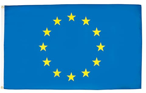 AZ FLAG Lot de 5 Drapeaux Europe 90x60 cm Européen Polyester 100D 2 Œillets | Usage intérieur et extérieur Drapeau décoratif coutures doubles et bords renforcés avec œillets métalliques