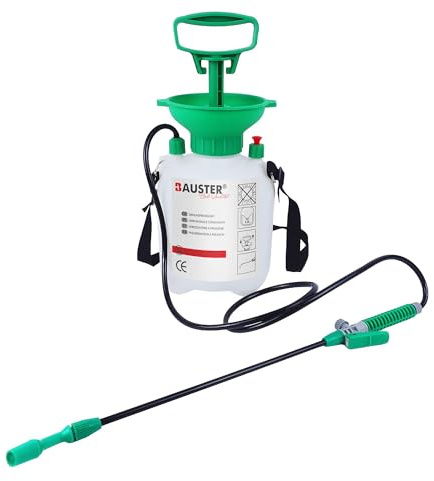 BAUSTER® Drucksprüher 3L / 5L – Gartenspritze mit Schultergurt & Verstellbarer Düse – Pumpsprüher für Garten, Pflanzen, Unkraut, Reinigung – Handspritze mit Sicherheitsventil (3 Liter)