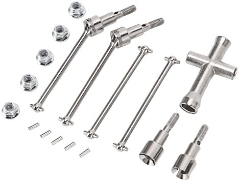 Bonbela Arbre de Transmission Avant et Arrière pour Voiture RC, en Acier, pour SCY 1/16 16103 16201 16101 16102 Pro RC Cars, avec Grand Angle Lisse et Transmission de Puissance Stable