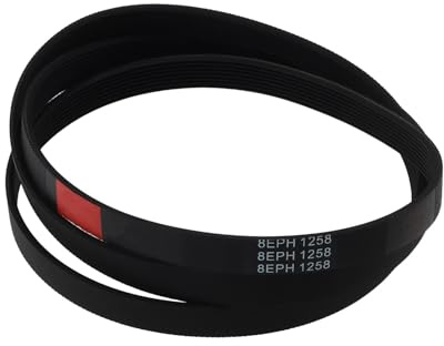 OTOTEC Cinghia di trasmissione per lavatrice 8EPH1258 in gomma, 1258 mm x 13 mm, 8 nervature, ricambio compatibile
