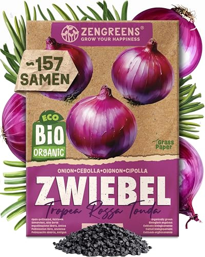 ZenGreens® - Bio Zwiebel Samen (Tropea Rossa Tonda) - Zwiebelsamen - Gemüsesamen für den einfachen Anbau im Garten, Balkon oder Hochbeet - Saatgut