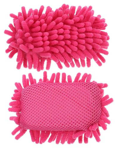 PACKOVE 2pcs Pink Chenille Blackboard Eraser Set, Soft Microfiber Dry Erase Board Cleaner for Classroom and Office, Reusable Whiteboard and Chalkboard Wiper