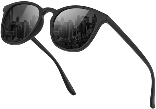 Ymmott Polarisierte Sonnenbrille für Herren Damen - Retro Runde Sonnenbrille mit UV400 Schutz für Autofahren und Reisen