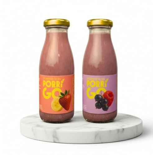PorriGO Trinkporridge Probierpaket, Haferporridge Trinkmahlzeit (Bio Porridge to go, ohne Zuckerzusatz, natürliche Ballaststoffquelle, pflanzliche Haferflocken Trinknahrung, 6x250 ml), Mix
