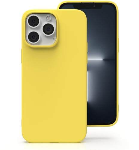 Zuvirelx Silicone Case for iPhone 13 Pro - Yellow | Thin, Non-Slip, Soft Grip, Minimalist, Shockproof, Pocket-Friendly