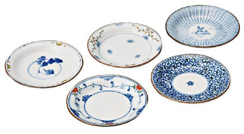 西海陶器(Saikaitoki) Saikai Pottery Hasami-Geschirr, kleiner Teller mit Geschenkbox, 11,9 cm, 5 verschiedene Arten