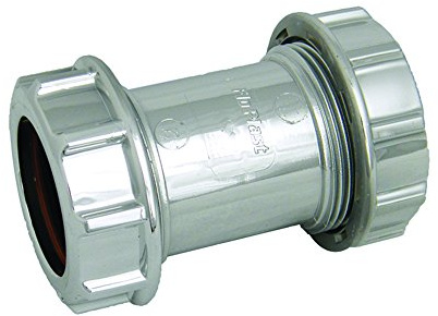 FloPlast CW07 CW07-32MM Chrome Style Polypropylene Compression Waste Coupling, Silver