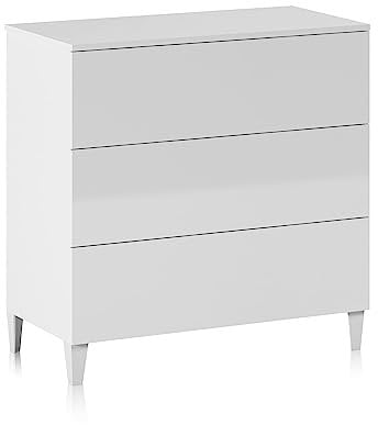 Habitdesign Habitdesign 007833BO Commode style nordique Finition blanche Brillante