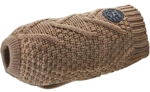 HUNTER Hundepullover MALMÖ, Farbe: beige, klassisches Zopfstrick-Muster, wärmend & bequem, elastisch für optimalen Sitz, reflektierend für mehr Sichtbarkeit, waschbar bei 30°C, Größe: 45