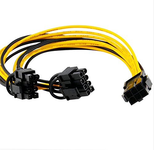 Digitalkey Cavo MOLEX sdoppiato 1 in 6PIN e 2 out 8PIN (6+2) per Schede Video Doppia Alimentazione o Riser Mining … (1 Pz)