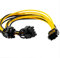 Digitalkey Cavo MOLEX sdoppiato 1 in 6PIN e 2 out 8PIN (6+2) per Schede Video Doppia Alimentazione o Riser Mining … (1 Pz)