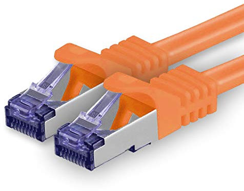 Cat.7 network cable 3.0 m - orange - 1 piece - Cat7 patch cable (SFTP/PIMF/LSZH) raw cable 10 Gb/s with Rj 45 connector Cat.6a - 1 x 3 meter orange