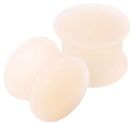 KJM FASHION 2 Stk Silicone Skin Color 10mm 00g Double Flared Ohrringe Flesh Earplugs Stecker Expander Dehnen Gauges Piercing Schmuck 2676