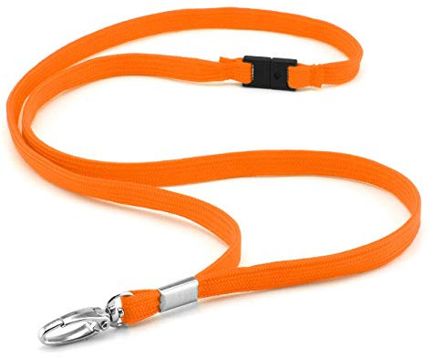 CKB LTD Premium Lanyards Umhängeband mit Breakaway und Drehgelenk Metall Clip für Ausweishalter Lanyard Einfarbig Orange Packung mit 100