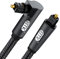 EMK Optisches Kabel, 360 Grad Rotierend Optisches Kabel Winkelstecker, Digital Optisches Kabel Gewinkelt, 90 Grad Toslink Kabel Kompatibel mit Soundbar (90 Grad Schwarz, 10M)