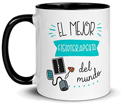 Kembilove Taza de Desayuno Personalizada El Mejor Fisioterapeuta del Mundo – Tazas Originales para Regalar – Regalos Personalizados – Regalos Originales para Hombre – Tazas Originales