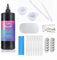 Kit Resina UV Transparente 1kg con Herramientas con Lámpara, Curado Rápido, con tazas de mezcla, palos, tapete de mesa, cunas para dedos, pipetas para DIY hacer manualidades joyas joyería con resina