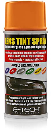 E-TECH Car Headlight & Taillight Lamp Light Lens Coloured Tint Spray - Orange
