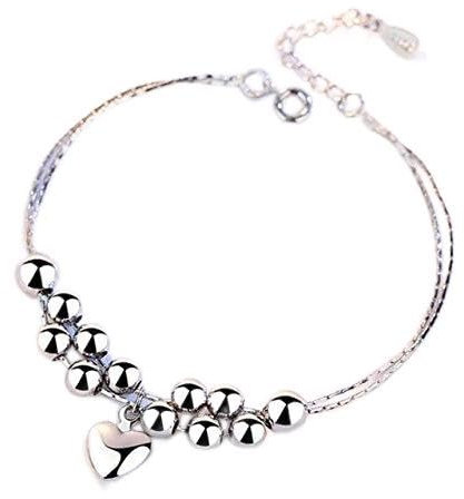 925 Sterling Silber New Schmuck Mode Frau Diy Perlen Armband Retro Einfache Armband Länge 20cm 999