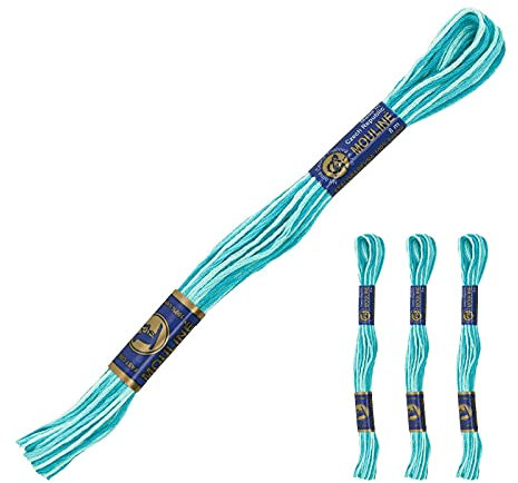 3 Docken Stickgarn je ca. 8m Sticktwist mit Farbverlauf 100% Baumwolle Stickerei Farbwahl, Farbe :56152 Gletschertöne