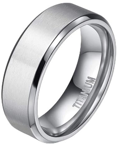 Zakk Damen Herren Ringe Titan Silber Matt Gebürstet Verlobungsring Partnerring Eheringe Trauringe 4mm 6mm 8mm 10 mm Breit