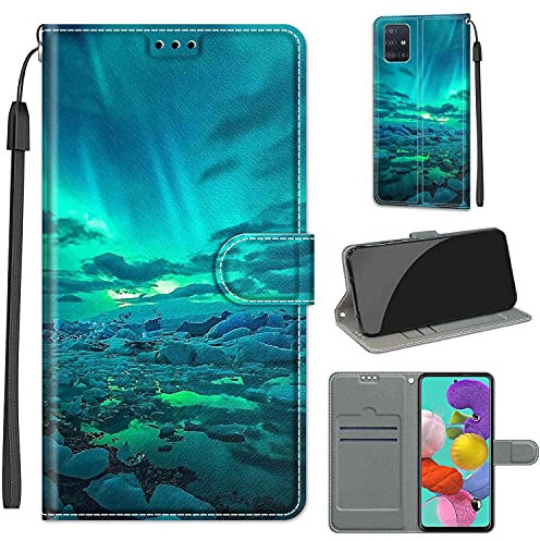 TOMYOU Handyhülle für Samsung Galaxy A51 / M40S - Premium PU Leder Magnetische Schutzhülle Etui Kompatibel Mit 6,5'' Modell