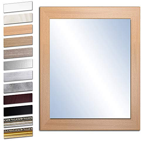 Bilderdepot24 Wandspiegel Spiegel Badspiegel Holzrahmen komplett mit Echtglas - BUCHE - ca. 80x60 cm I SUA-6071 V-IV
