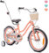 sun baby Mädchenfahrrad 16 Zoll Radgröße Heart Bike zur Auswahl, mit Abnehmbarer Schubstange, Kinderfahrrad für Mädchen von 2 bis 6 Jahre (Aprikose, 16 Zoll)
