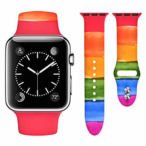 Vozehui Armband Kompatibel mit Apple Watch Armband 38mm 40mm 41mm für Damen Herren, Weiches Silikon Ersatzarmband Sportarmband für iWatch Armband Serie SE 9 8 7 6 5 4 3 2 1