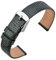 ANNEFIT Uhrenarmband 10mm Leder für Damen, Eidechsen-Prägung Ersatzarmband mit Edelstahl Silberne Schnalle (Grün)