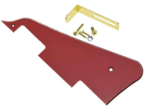 Dopro Gitarren-Pickguard für Epiphone Les Paul (3-lagig, mit goldfarbener Halterung) Rot