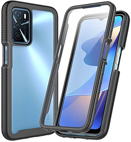 XINNI Funda para OPPO A16/A16S/A54S | Antichoques 360 Grados con Protector de Pantalla Integrado Robusto Doble Cara Bumper Transparente Case Completa Carcasa