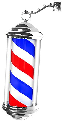 perfk Poste Giratorio Luz LED Ahorro de Energía a Prueba de Lluvia Al Aire Libre Peluquería Señal Abierta