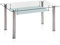 duehome | Mesa de Comedor Fija, Mesa Salon o Cocina, Modelo Tyra, Acabado en Cromo y Cristal Templado, Medidas: 140 cm (Largo) x 80 cm (Ancho) x 75 cm (Alto)