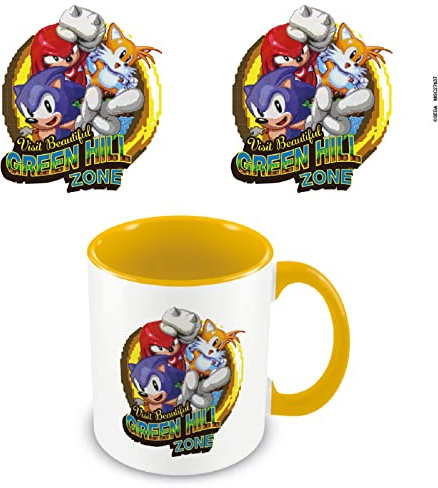 Pyramid International Taza de café de cerámica de Sonic The Hedgehog (Visit Green Hill Zone) de 110 z en caja de regalo
