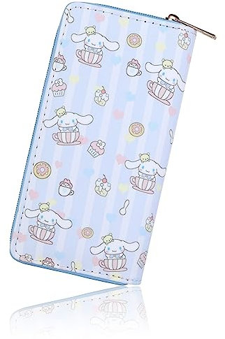 Roffatide Frauen Zip Around Clutch Geldbörse Cinnamoroll Lange Reise Geldbörse Geldbörse aus Kunstleder Reisepass Telefon Kartenhalter Geldbörse