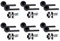 Golden Grace Leon Design Door Handles on Round Rose in Matt Black Finish with 2.5 Tubular Latch, 6 Pairs - 52mm Diameter
