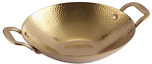COLLBATH Pentola Di Casseruola Padella Per Friggere Wok a Nido Dape Cuoci Tagliatelle Soffriggere La Padella Wok Pentole Per Pasta Wok Coreano Cibo Opera Acciaio Inossidabile Piatto