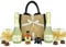 Non Alcoholic Sparkling Wine Mini Birthday Treat Bag: 0.0% Alcohol Free Sparkling Wine, Chocolate Truffles, Passion Fruit Syrup and Fizz Preserver | Jute Hamper Set