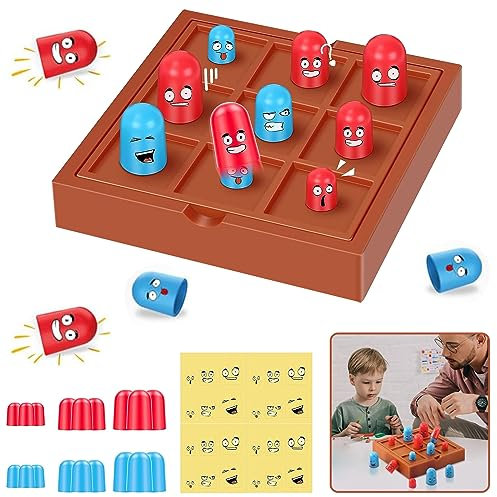 Tic Tac Toe Spiel Game Set 2 Spieler Brettspiel Interaktives Tischspiele Lernbrettspiel Spielzeug Mini Tic Tac Toe Brettspiel Spielzeug für Kinder Erwachsene