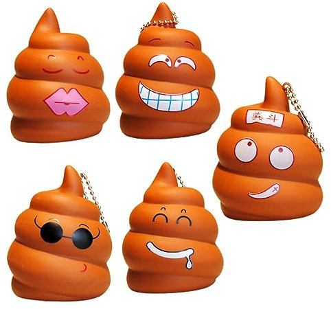 ibasenice 5st Puh Schlüsselanhänger Gefälschter Poop-schlüsselanhänger Neuheit Autoschlüsselhalter Neuheit Gefälschte Poop-spielzeuge Poop-schlüsselhalter Puppe Kind PVC-weichkleber Charme