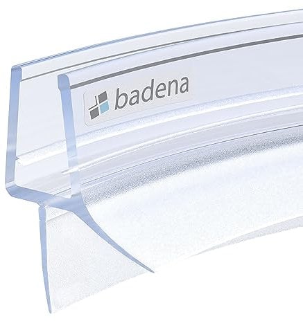 Badena® Duschdichtungen für Duschtüren gebogen I Ersatz Dichtung 6mm 8mm Glastür I Duschtürdichtung Wasserabweiser mit Dichtlippe I Dichtung Duschwand Badewanne Duschkabine I Duschabdichtung 1x100cm